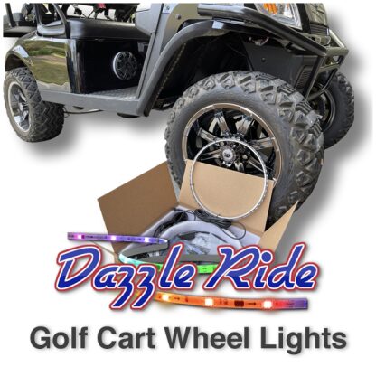 11 inch wheel lights product box next to cart