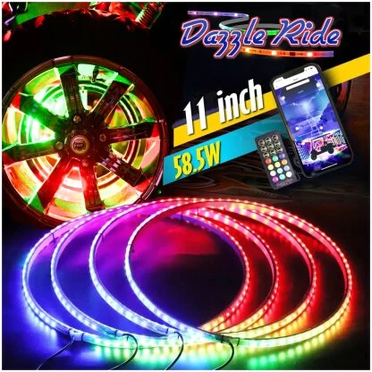 11 App Controlled Golf Cart Wheel Light Kit Product Main Photo