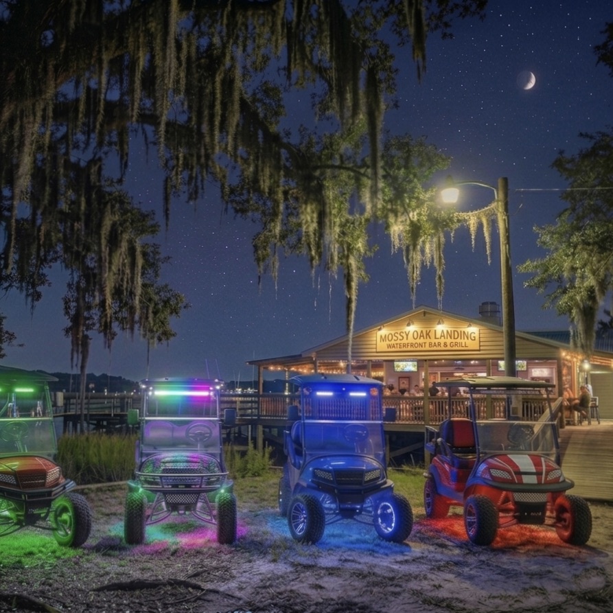 Golf carts with underglow image