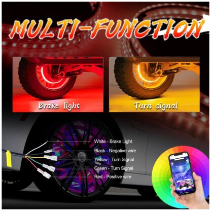 Brake and turn signal functions are included with our LED Wheel Lights