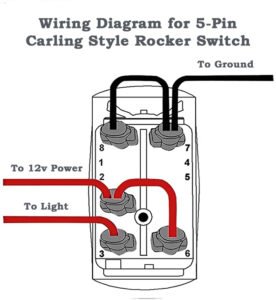 Wiring diagram for 5-pin carling style rocker switch