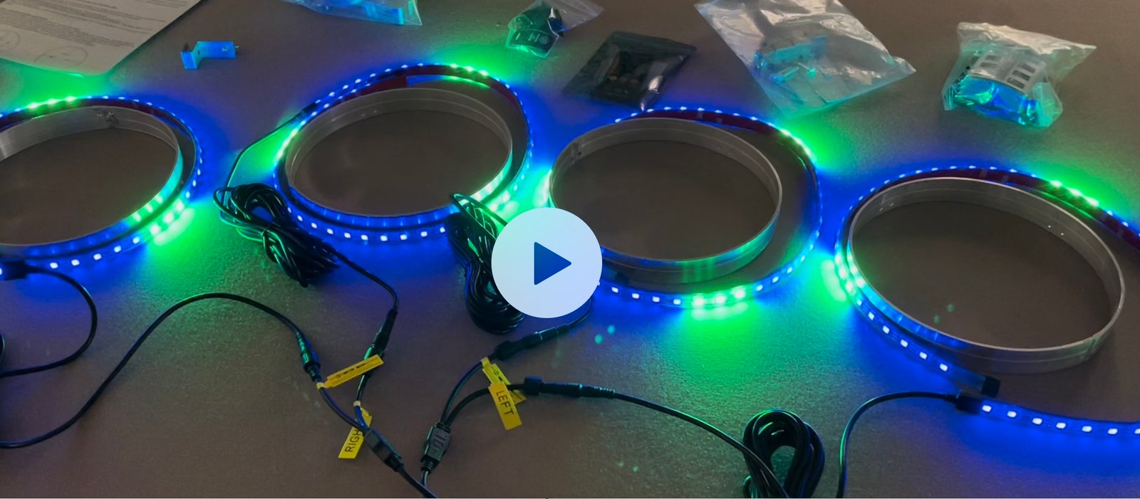 Screenshot of Scott G's LED wheel lights being assembled and tested