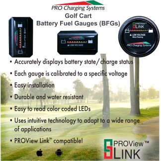 Golf cart battery fuel-gauge overview