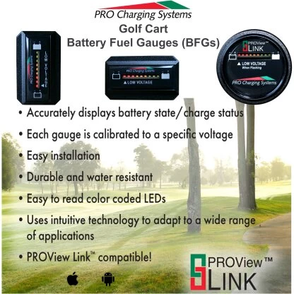 Golf cart battery fuel-gauge overview