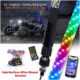 LED whip lights with sub-surface base mount hidden wiring option main pic