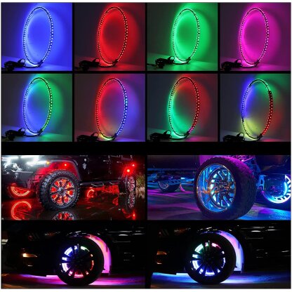 Double-row LED wheel lights colors sample collage picture