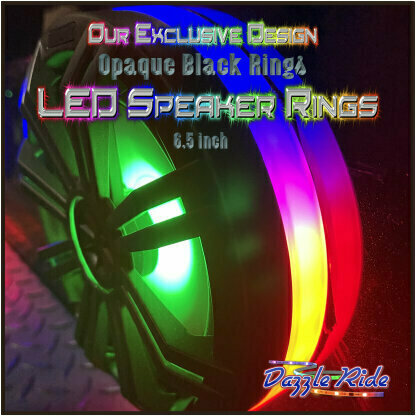 Opaque black chasing LED speaker rings main image