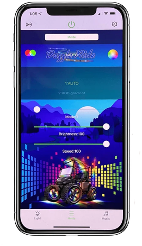 Dazzle Ride LED light phone app image
