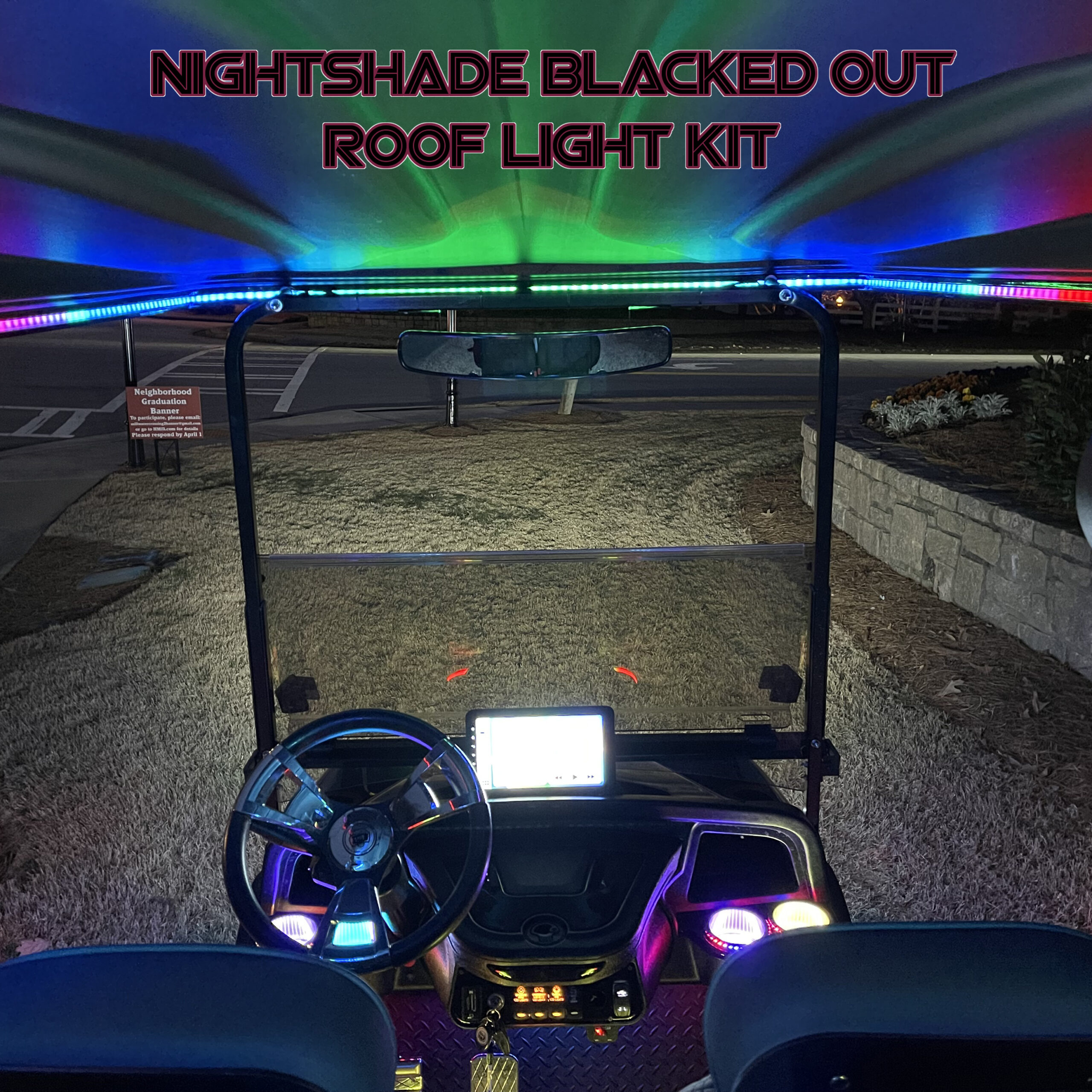 Blacked out COB golf cart roof lights kit image