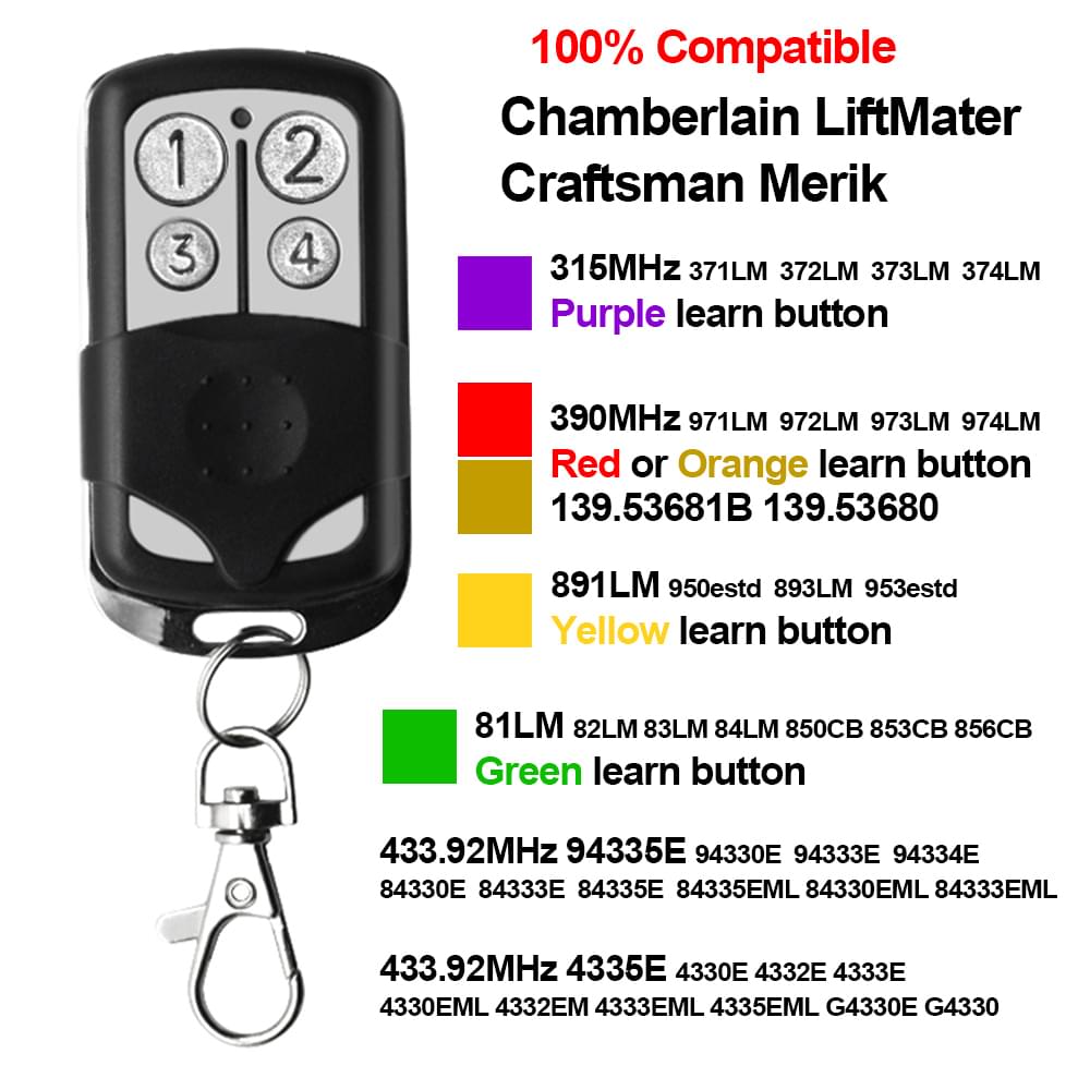 433mhz Universal Rolling Garage and Gate Opener Key Fob - Image 4